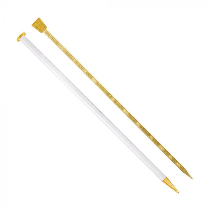 Addi dikke breinaalden kunststof wit /champagne